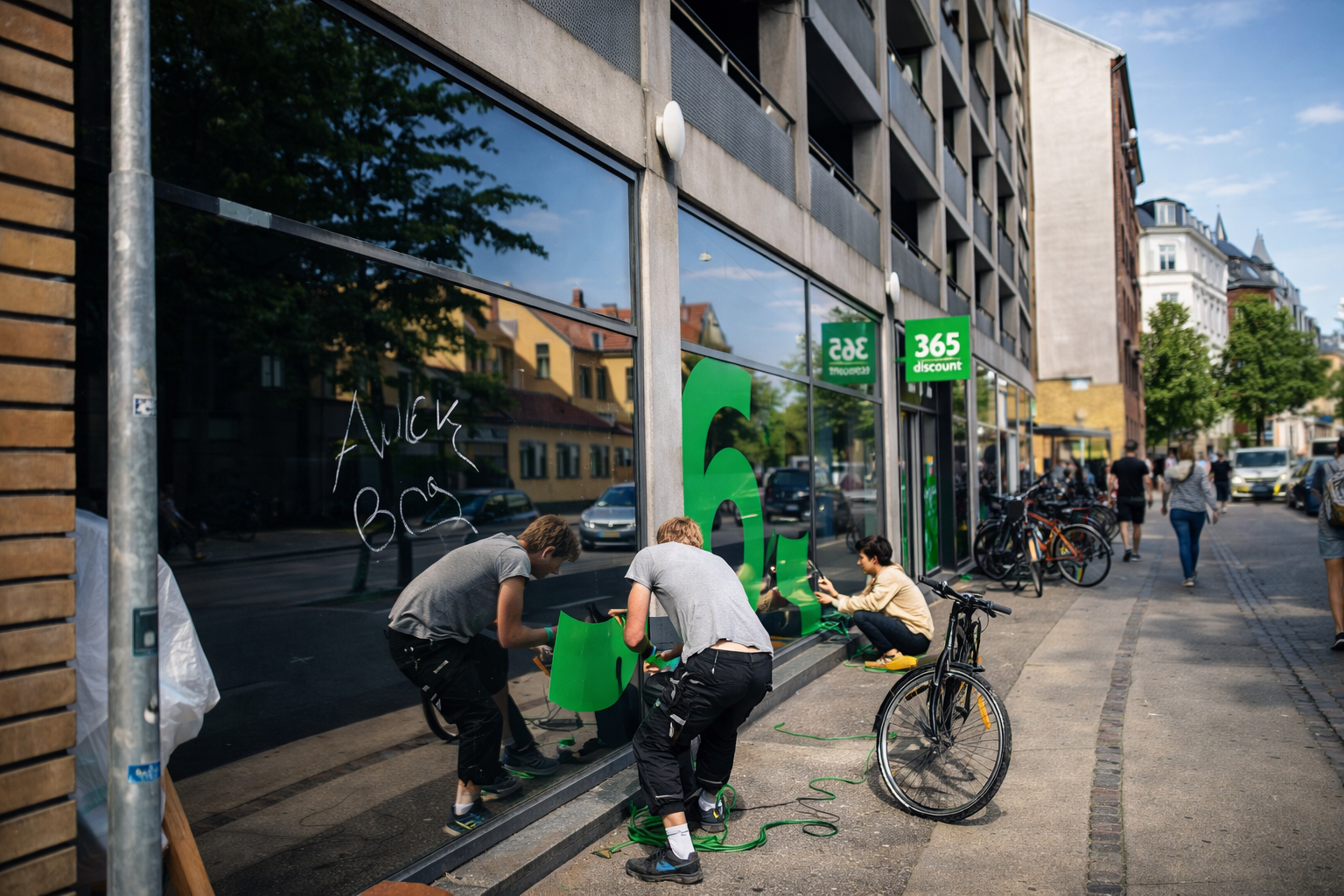 Foliemontage i butiksvindue